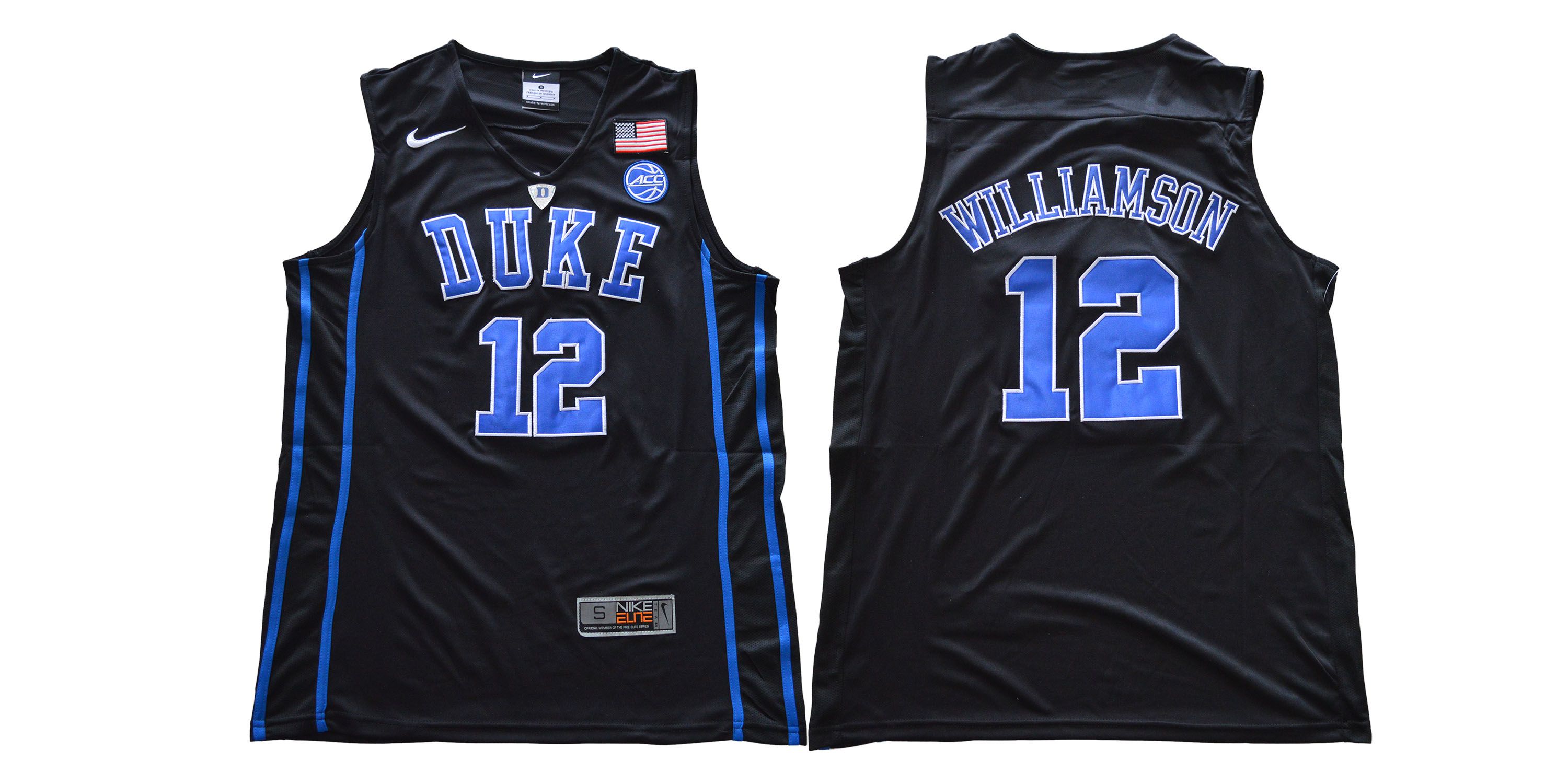 Men Duke Blue Devils 12 Williamson Black Nike NCAA Jerseys